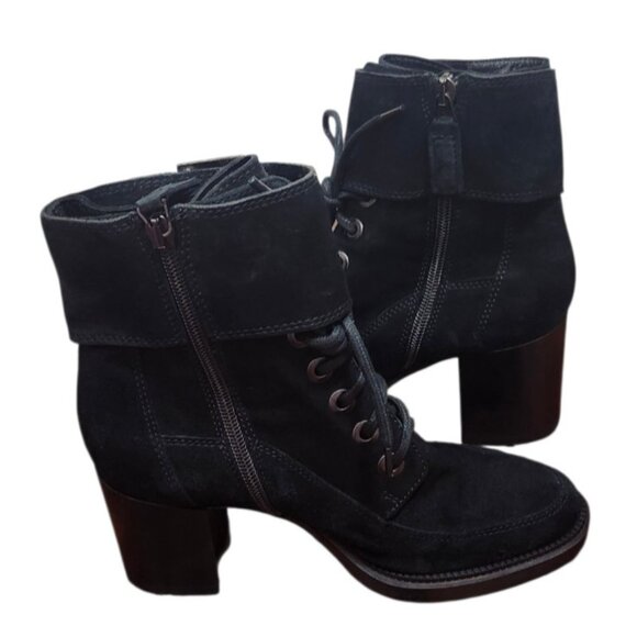 AQUATALIA Suede Lace-Up Buckle Platform Ankle Boots 6 - Picture 8 of 15